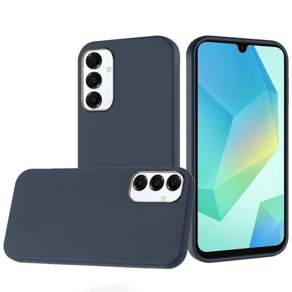 For Samsung A16 5G Classy Slick Chromed Around Hybrid Case Cover - Dark Blue