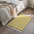 thumbnail image 4 of Bathroom Rug 2'x 3', Yellow Gradient Woven Cotton Washable Rug with Tassels, Farm Plaid Buffalo Checkered Gingham Non Slip Front Door Mat for Entrance, Doorway, Hallway, Laundry Room, 4 of 9