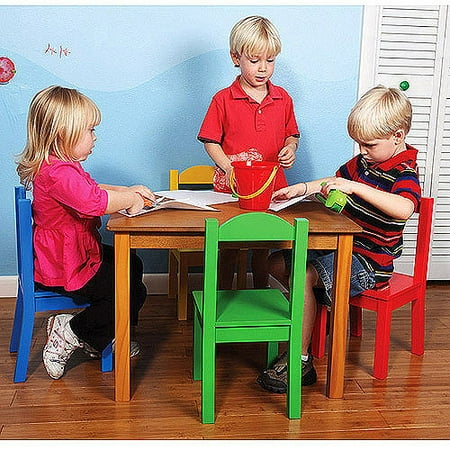 Tot Tutors Wood Table and Chair Set, Multiple Colors