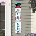 thumbnail image 4 of My Word! Let It Snow Large Snowman Winter Porch Board Welcome Sign for Front Porch, Yard, Deck, Patio, or Wall - Indoor Outdoor Vertical Decorative Farmhouse Rustic Home Decor 8x46.5", 4 of 5