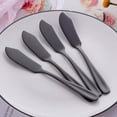 thumbnail image 3 of ORUYROP 8 Pieces Butter Knives, Stainless Steel Cheese Spreader (Black), 3 of 6
