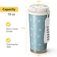 thumbnail image 4 of Floral 18oz Double Drinking Coffee Mug – Vacuum Insulated Stainless Steel Travel Cup with Leakproof Lid, 316 Steel Thermos Tumbler for Hot & Cold Beverages,Thanksgiving,Christmas, Spring,Flower, 4 of 6