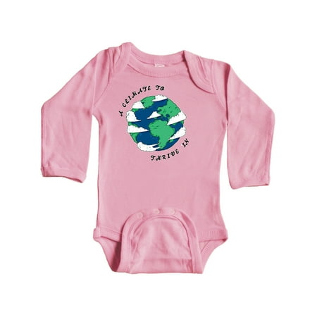 

Inktastic A Climate to Thrive in with Cartoon Earth Gift Baby Boy or Baby Girl Long Sleeve Bodysuit