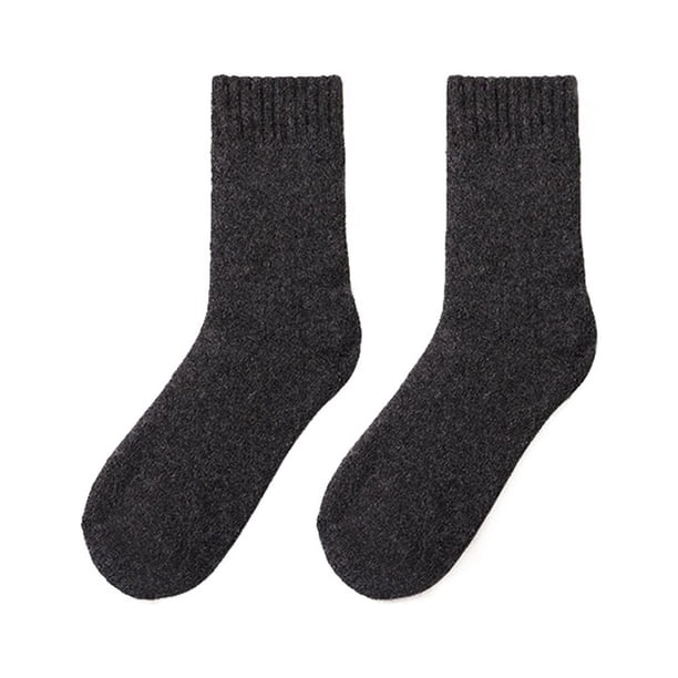 Jumpingount 1 par de calcetines de mujer de tubo medio Otoño Invierno cálido transpirable suave trabajo de oficina Casual nieve térmica Medias Gris oscuro