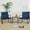 Dark Blue, variant on SOLAURA 3-Piece Patio Outdoor Bistro Set with Black Wicker Rocking Chairs and Glass Coffee Table, Beige
