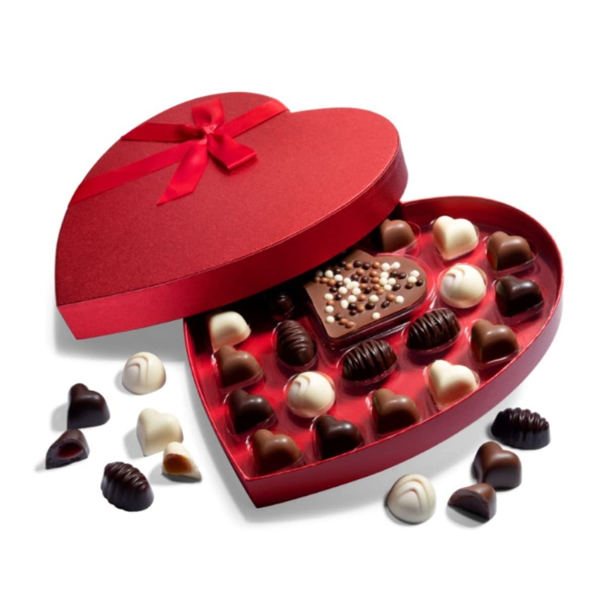 Astor Chocolate Valentines Day Heart Gift Box, 24 Gourmet Belgian Truffles Assorted Chocolates