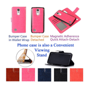 for LG Stylo 3 K10 PRO Stylu3 Case Phone Case Tortilla Wallet Wrap Detachable Bumper Case Stand Pouch Screen Flip Cover Pink