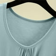 thumbnail image 7 of qolati Womens Tops Pleated Front Round Neck Short Sleeve Shirts Lightweight Casual Modal T-Shirts Classic Fit Summer Basic Tees, 7 of 7