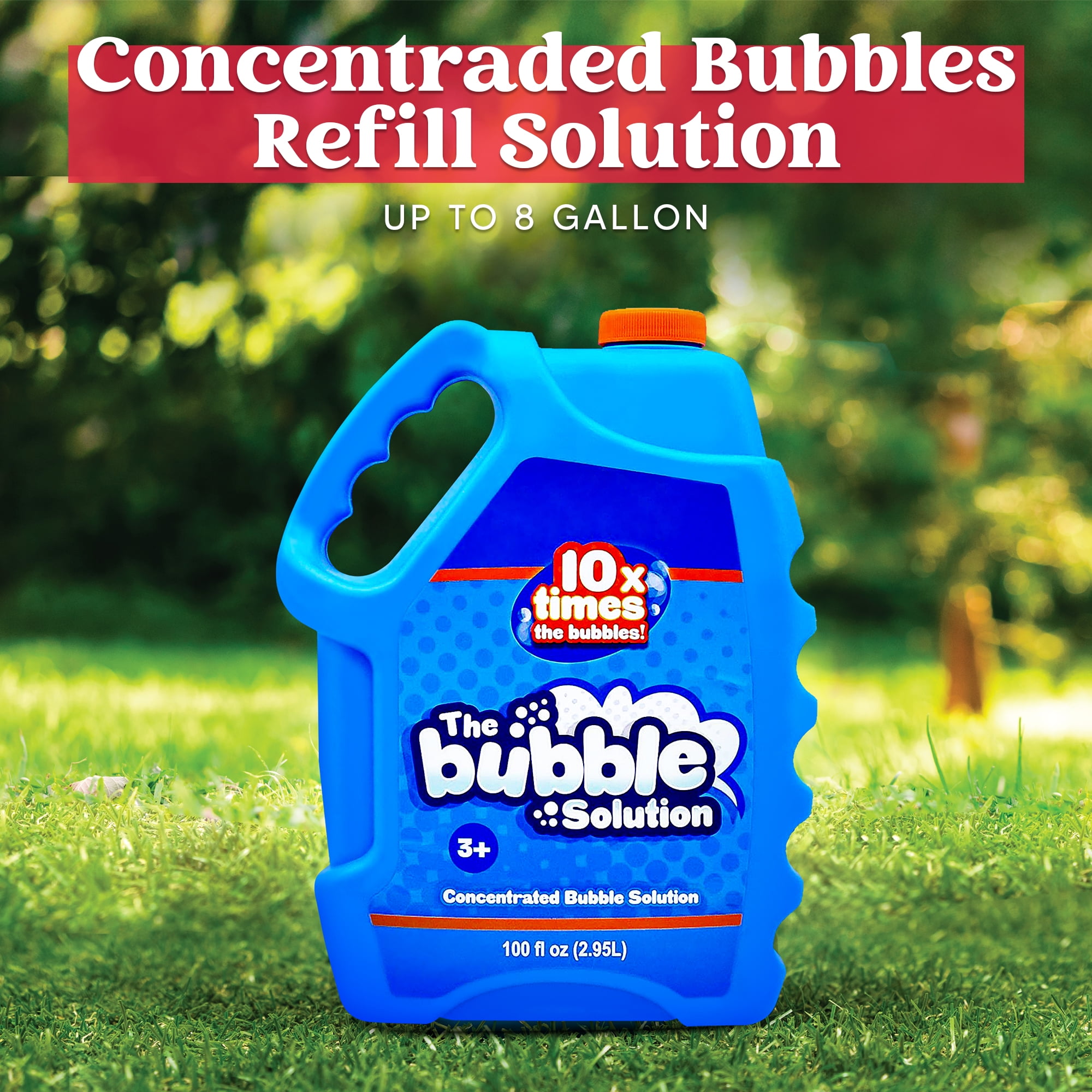 SYNCFUN 100 oz Bubble Solution Refill, Makes 8 Gallons, Value Size for Easter & Events