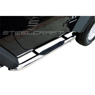 Steelcraft 211300 Nerf Bars – Black, 3" Round, Heavy-Duty, No-Drill Installation, Pair With Mounting Hardware