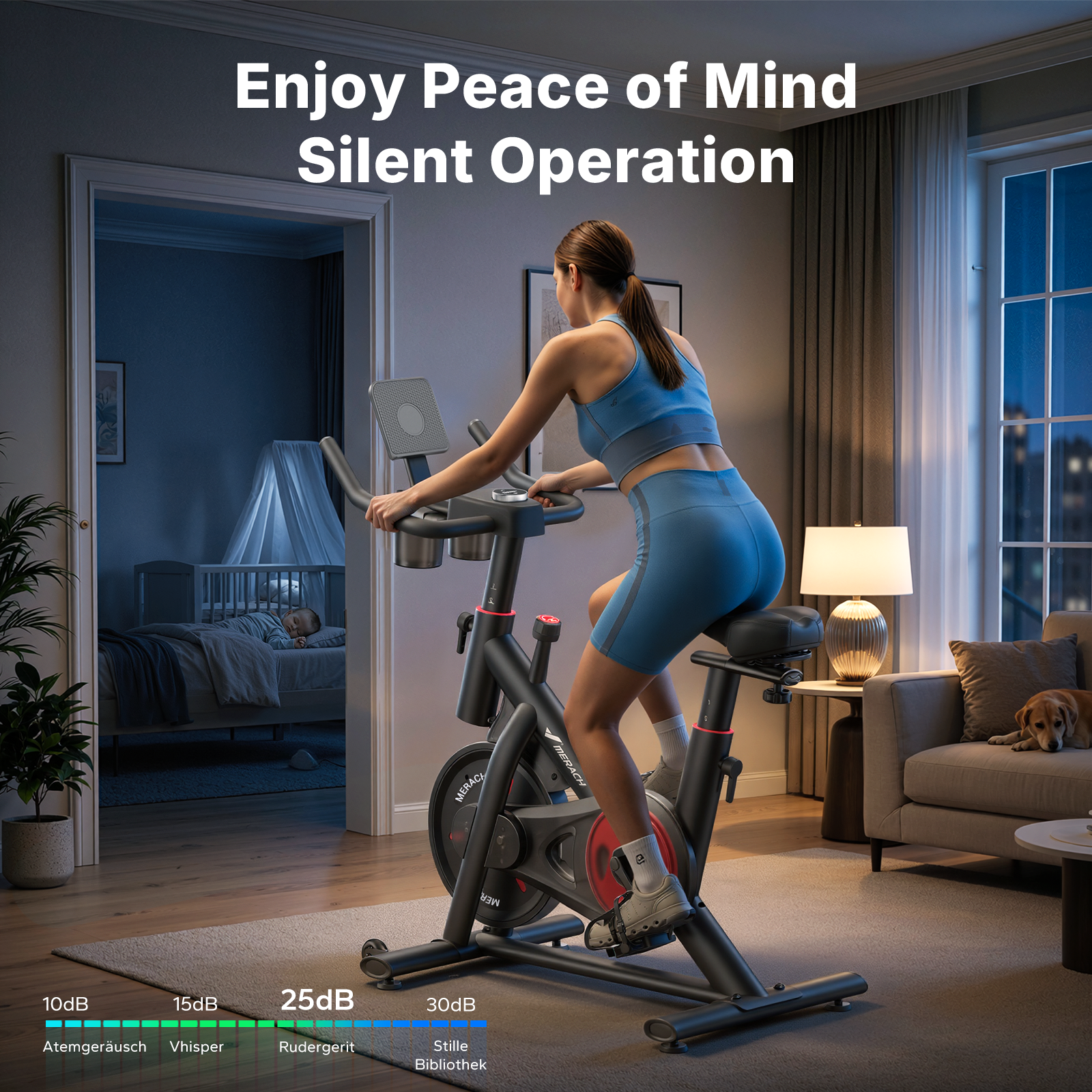 MERACH Stationary Exercise Bike 330lbs Capacity photo 4