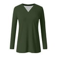 thumbnail image 5 of PFRNLF Long Sleeve Tops for Women V Neck Cotton Basic Tee Soft Breathable Casual T Shirts, 5 of 6