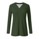 thumbnail image 5 of Xuyuer Women's V-Neck Long Sleeve Slim Drape Hem Solid Color Casual Blouse, Flowy T-Shirt Top for Business Casual, Dinner Dates and Elegant Daily Fashion, 5 of 5