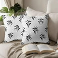 thumbnail image 5 of Black Whtie Palm Tree Pillow Covers 18x18 Inch Set of 2 Tropical Coconut Trees Coastal Plant Decorative Throw Pillows Summer Beach Neutral Pillow Cases Farmhouse Home Decor For Couch Bed Outdoor, 5 of 6