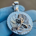 thumbnail image 4 of Euphanasia Pendant Hip Hop Medallion Angel Of Death Euthanasia Plain 925 Sterling Silver Round Charm 1.25", 4 of 7