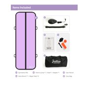 Justice 10ft Inflatable Air Track Gymnastics Tumbling Mat with Carrying Bag and Electric Air Pump - Purple