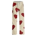 thumbnail image 4 of Hearthz Valentine Pj Pants for Women Heart Print Pj Pants Women Baggy Drawstring Straight Leg Sleep Pants Women, 4 of 4
