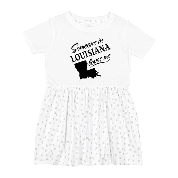 Inktastic Someone in Louisiana Loves Me Girls Toddler Dress