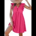 thumbnail image 1 of Vestido Tipo Cárdigan de Corta con Cuello en V y Ribete de Encaje, Color Rojo Rosa XXL, 1 of 7