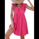 thumbnail image 1 of Vestido Tipo Cárdigan de Corta con Cuello en V y Ribete de Encaje, Color Rojo Rosa XL, 1 of 7