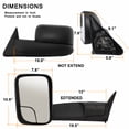 thumbnail image 5 of AKKON - For 94-01 Dodge Ram Pickup Truck Extendable Towing Manual Mirrors Driver Left Side Replacement, 5 of 7