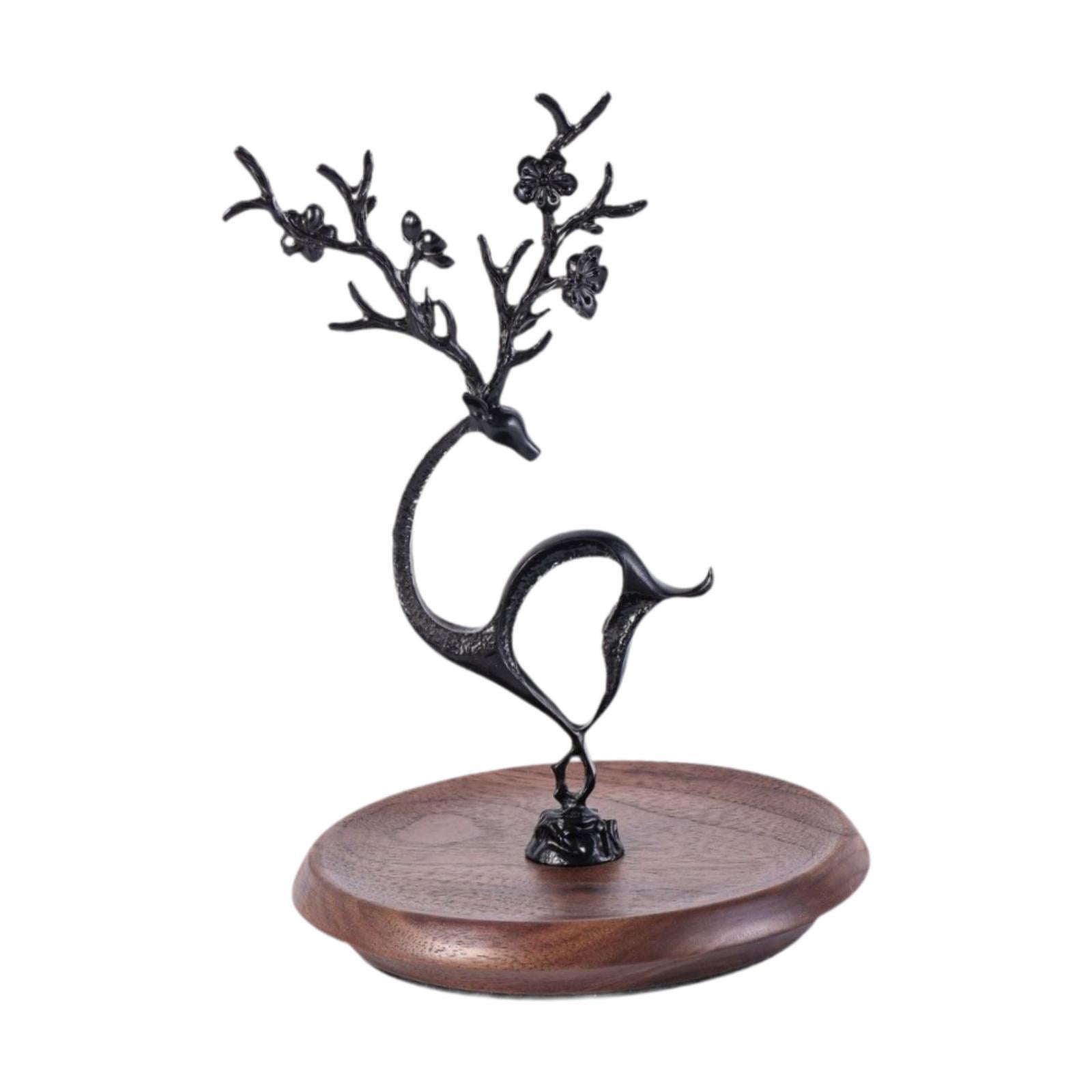 Milageto Storage Rack Jewelry Tree Stand Modern Jewelry Rack Earring Hanger Organizer for Earrings Necklace Hair Accessories , black