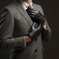 thumbnail image 2 of Hot Mens Fitted Real Leather Touch-Screen Gloves with Racing Driving Gloves, 2 of 5