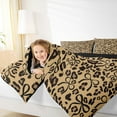 thumbnail image 4 of jejeloiu Leopard Pattern Full Size Comforter Sets,Cute Bowtie Ribbon Bedding Comforter Set,Brown Black Bedding Sets For Girl Kids,Luxury Bedroom Decor Reversible,3pcs, 4 of 8