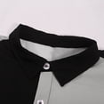 thumbnail image 6 of Men's Color Block Shirts Long Sleeve Button Down Shirt Loose Fit Spring Fall Casual Comfy Tops Grey XXXL, 6 of 8