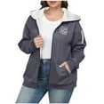 thumbnail image 4 of Aboser Yes,I'm Still Cold Winter Sherpa Hoodies for Women Plus Size Warm Fleece Jackets Full Zip Up Hooded Sweatshirts Loose Long Sleeve Hoodie Coats with Pockets Gray XXXL, 4 of 6