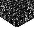 thumbnail image 2 of Ambesonne Black Fitted Sheet 2 Pcs Set, Musical Note Print, King, Black and White, 2 of 3