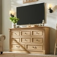 thumbnail image 6 of wow97e Farmhouse 8 Drawers Dresser for Bedroom, 61" Wide Wooden Chest of Drawers w/Roman Column, Storage Dressers for Bedroom, Living Room, Natural, 6 of 7