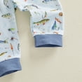 thumbnail image 4 of HCNTES Newborn Baby Boy Clothes Boy Outfit Infant Romper Winter Fall Long Sleeves Pants Set Hat 3PC(White,0-3 Months), 4 of 5