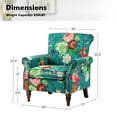 thumbnail image 6 of Wingback Armchairs Set of 2 Accent Chairs Floral Upholstered Sofa Wood Legs Lounge Seat Removable Cushion Home Living Room, 6 of 6