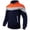 Orange, variant on Mens Color Block Hoodie Long Sleeve Sweatshirts Contrast Chest Panels Front Pockets Banded Hem Pullover Top Orange XXL