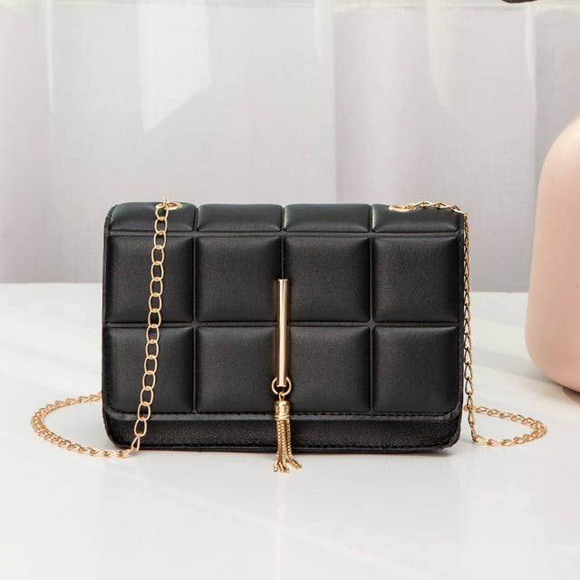 Trend Black Leather Chain Shoulder Quilted Bags