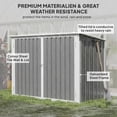 thumbnail image 4 of Outsunny Outdoor Steel Storage Shed Garbage Can Organizer, Light Grey, 4 of 10