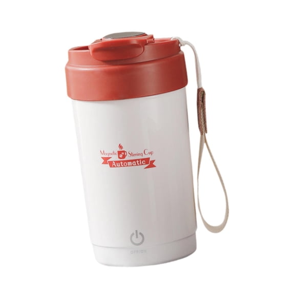 Fzaqwen Auto Stirring Coffee Mug Portable Stainless Steel 300ml Tea Automatic Travel Cup white