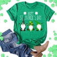 thumbnail image 2 of VNKIDY Womens Short Sleeve Crewneck TShirt With Happy St Patricks Day Cartoon Elf Clover Graphic Casual Loose Fit Tees For Saint Patricks Day Daily Wear Green XL, 2 of 6