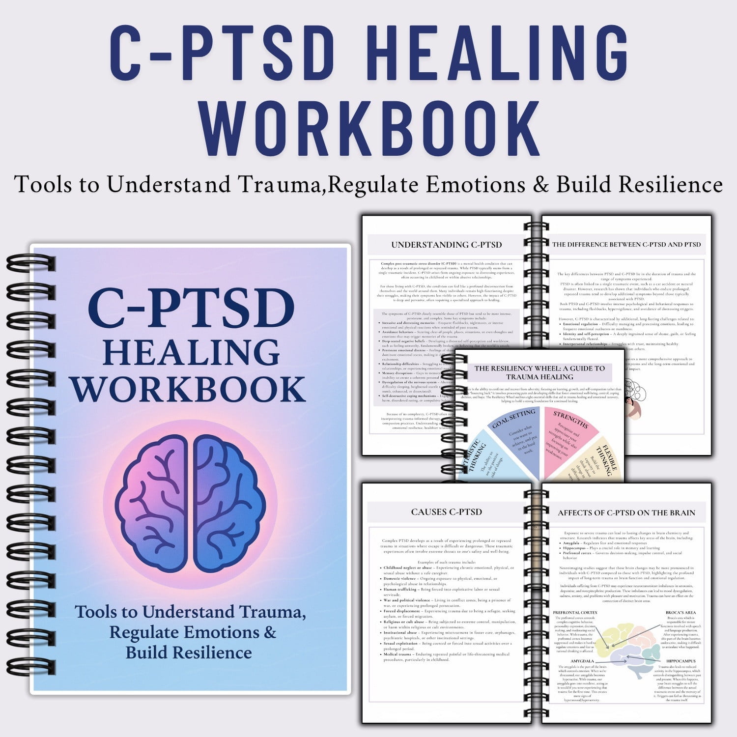 Cptsd Recovery Journal for Emotional Regulation, Guided Mental Health Notebook with Daily Mood Tracker Logbook, Self-Care Healing Planner for Adults