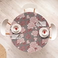 thumbnail image 4 of Ambesonne Rose Pattern Fitted Round Tablecloth, Boho Autumnal Flowers, 36"- 40" Diameter, Pale Pink Cinnamon Blush, 4 of 5
