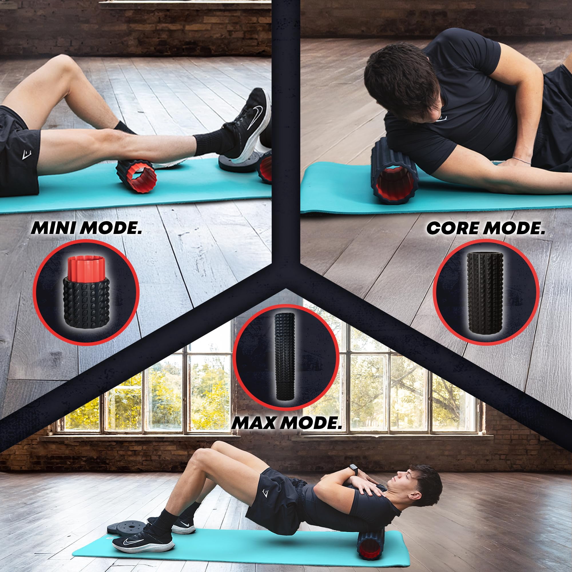 5-in-1 Long Foam Roller  23" For Physical With 5 Different Length Options Trigger Points - Massage: Shoulder Foot Arms Neck