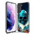 thumbnail image 3 of MUNDAZE Samsung Galaxy S21 FE Blue Apocalypse Cyberpunk Skull Feather Double Layer Phone Case Cover, 3 of 5