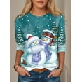 thumbnail image 4 of Sudadera navideña de cuello redondo para mujer, estampado de muñeco de nieve, manga larga, vacaciones de fin de semana de Navidad, cuello redondo, regular, primavera y otoño, 4 of 4
