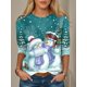 thumbnail image 4 of Sudadera navideña con cuello redondo para mujer, estampado de muñeco de nieve, manga larga, Navidad, fin de semana, vacaciones, cuello redondo, regular, primavera y otoño, 4 of 4
