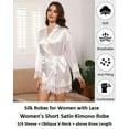 thumbnail image 3 of Sexy Satin Robe for Women Lace Trim Silk Robe Womens Silk Kimono Robe Short Satin Bathrobe for Women, S-XXL, 3 of 10