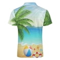 thumbnail image 5 of Tropical Beach Bright Sun Men Zipper T-shirt Summer Casual Short Sleeve T-shirt Top, 5 of 7