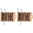 thumbnail image 5 of Juego de 2 pulseras de cuero para muñeca, adornos de muñeca artesanales vintage tejidos a mano, Retro, DIY, decoraciones, 5 of 5
