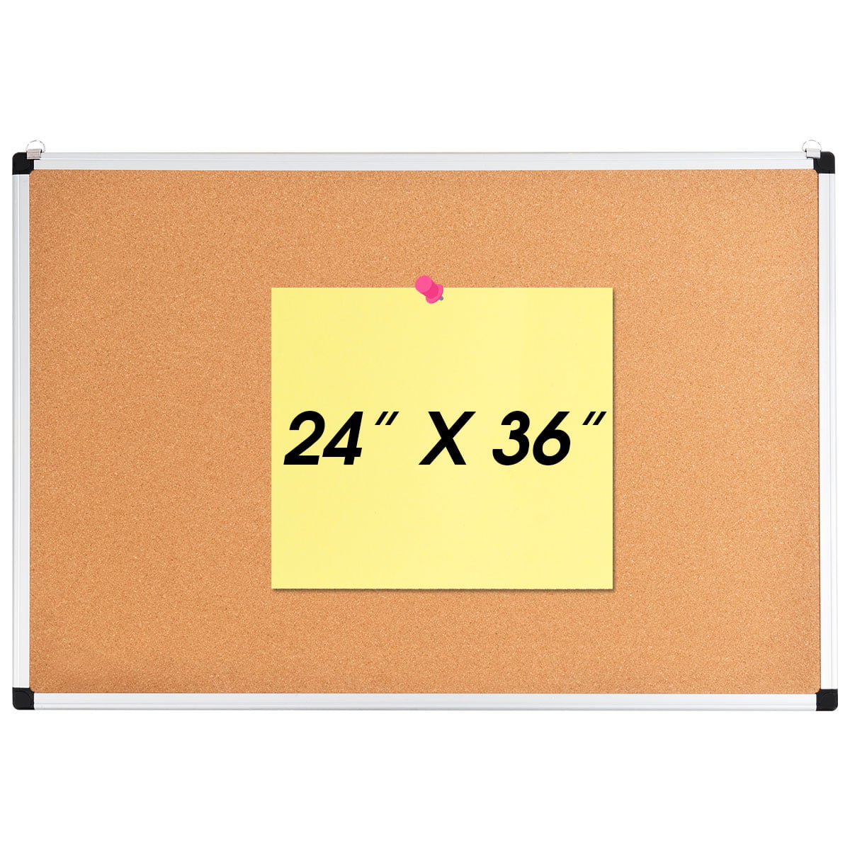 24" x 36" Cork Bulletin Board Aluminium Frame Wall Mounted Pin Board Utility 
