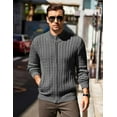 thumbnail image 2 of COOFANDY Men's Full Zip Cardigan Sweater Slim Fit Cable Knitted Zip Up Sweater with Pockets, 2 of 6